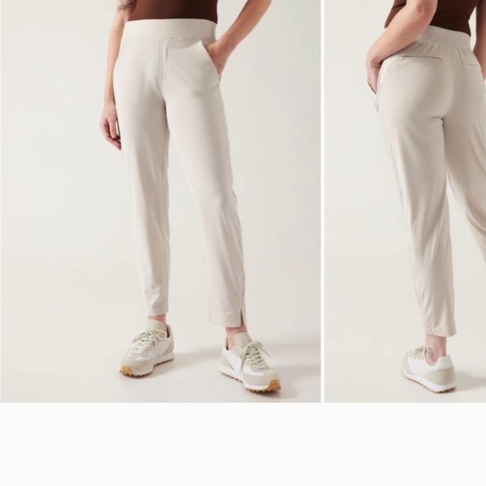 Athleta Light Beige Cropped Tapered Pull-On Pants Bundle Of Two